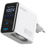 4smarts laadija GaN Flex Screen AI 100W 2 USB-C+1 USB-A, white