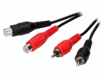 Cable | RCA socket x2,RCA plug x2 | 5m | black