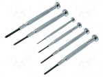 Kit: screwdrivers | Pcs: 6 | precision | Phillips,slot