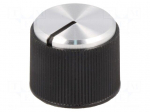 Knob | with pointer | aluminium,thermoplastic | &Oslash;shaft: 6mm | black
