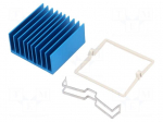 Heatsink: extruded | grilled | BGA | blue | L: 35mm | W: 35mm | H: 17.5mm