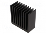 Heatsink: extruded | grilled | black | L: 37.5mm | W: 80mm | H: 80mm
