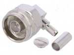 Plug | N | male | angled 90&deg; | 50&Omega; | B9907,KX15,LMR195,RG141,RG58C/U