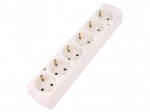 Connector: AC supply | female | splitter | 2P+PE | 250VAC | 16A | white