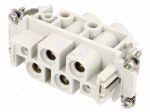 Connector: HDC | contact insert | female | S-K | PIN: 4 | 4+PE | size 16B
