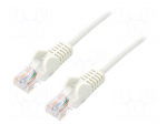 Patch cord | U/UTP | 5e | stranded | CCA | PVC | white | 30m | 26AWG