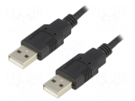 Cable | USB 2.0 | USB A plug,both sides | 3m | black | Core: Cu