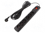 Plug socket strip: protective | Sockets: 6 | 250VAC | 10A
