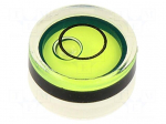 Spirit level | H: 7mm | &Oslash;mount.hole: 12mm | plastic | Body: white