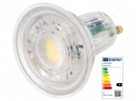 LED lamp | neutral white | GU10 | 230VAC | 575lm | P: 6.9W | 36&deg; | 4000K