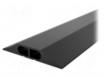 Cable protector | Width: 83mm | L: 3m | PVC | H: 14mm | black | Chambers: 2