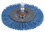 Wheel brush | 75mm | hexagonal | 1/4" | wire | Plating: polyamide