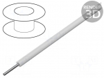 Wire | HookUp Wire | 20AWG | wire | Cu | PVC | white | 300V | 30.5m | 100ft
