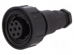 Connector: circular | plug | female | PIN: 7 | 5A | 250V | IP68 | UL94V-0