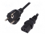 Cable | 3x0.75mm2 | CEE 7/7 (E/F) plug,IEC C13 female | PVC | 1.5m