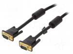 Cable | D-Sub 15pin HD plug,both sides | shielded twofold | black