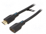 Cable | HDMI socket,HDMI plug | PVC | HDMI 2.1 | 1.5m | black | 28AWG