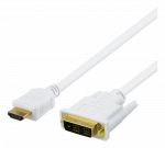 Cable DELTACO HDMI &ndash; DVI, 7m, &bdquo;Full HD&ldquo;, white / HDMI-116AD