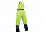 Dungarees | Size: L | yellow-navy blue | on suspenders,warning