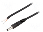 Cable | 1x0.75mm2 | wires,DC 4,8/1,7 plug | straight | black | 1.5m