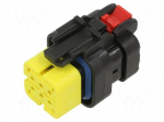 Connector: wire-wire | yellow | socket | female | PIN: 6 | 4.5mm | crimped