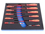 Screwdriver: insulated-set | insulated | slot | TBI | in a foam tray