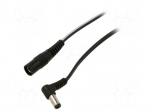 Cable | 2x0.5mm2 | DC 5,5/2,1 socket,DC 5,5/2,5 plug | angled | 1.5m