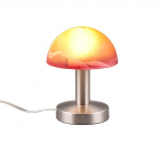 TRIO-Lighting Fynn II table lamp 21 cm E14 brushed steel/orange gaismeklis