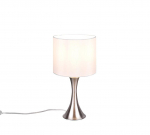 TRIO-Lighting Sabia table lamp 37 cm E27 brushed steel/white gaismeklis