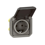 PLEXO GERMAN STD SOCKET OUTLET WITH AUTO TERMINALS VDE - ANTHRACITE - MECHANISM