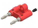 Adapter | red | 15A | banana 4mm plug x2,banana MDP plug x2 | 5m&Omega;