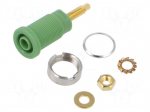 Laboratory connector: 4mm banana | socket | 1kV | 32A | green | 40mm