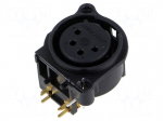 Connector: XLR | socket | female | PIN: 4 | angled 90&deg; | THT | black | 6A