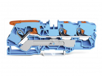 3-conductor through terminal block with lever and push-button 10 mm&sup2;, blue