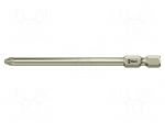 Screwdriver bit | Pozidriv&reg; | PZ2 | 1/4" | Overall len: 89mm