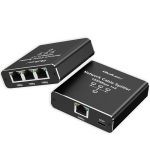 Qoltec Splitter Ethernet mini SWITCH 1x3 RJ45 | 1000Mb/s | USB-C | Aluminium