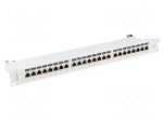 Patch panel | white | Number of ports: 24 | 19" | Cat: 7 | rack 19" | RACK