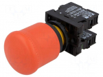 Switch: emergency stop | Stabl.pos: 2 | NC + NO | 22mm | red | IP66