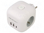 Plug socket strip: supply | Sockets: 3 | 230VAC | 16A | white