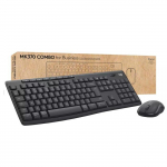Keyboard and mouse set Logitech MK370 Combo for Business &mdash; full-size QWERTY (US International), RF Wireless + Bluetooth, graphite