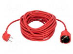 Extension lead | 3G1.5mm2 | 10m | PVC | red | Sockets no: 1 | 16A