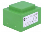 Transformer: encapsulated | 16VA | 400VAC | 24V | 666.6mA | IP00 | 420g