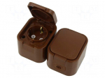 Connector: AC supply | socket | 2P+PE | 250VAC | 16A | black | wall mount