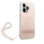 Guess GUOHCP14LH4STP Hardcase 4G Print Strap for iPhone 14 Pro 6,1" / pink