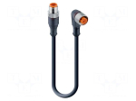 Cable: for sensors | M12 | PIN: 4 | 5m | plug | 30VDC | 4A | Cores: 4