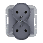 Elektrimaterjalid // Elektrimaterjalide v&auml;ljam&uuml;&uuml;k | Madalate hindade kampaaniad // Gniazdo wtyczkowe podw&oacute;jne -perła- p/t 2x2p+z 16a, 250v do systemu ramkowego, antracyt