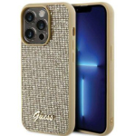 Back panel cover Guess Apple iPhone 15 Pro HC PU DISCO SCRIPT META Gold