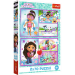 M&auml;nguala | PC | Konsoolid | Tarvikud // Harivad m&auml;nguasjad | Interaktiivsed | Loomingulised | Kunstilised // Puzzle - 2x70 - Baw się z Gabby - Koci Domek Gabi - Trefl 34438