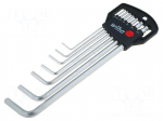 Key set | hexagon keys | Chrom-vanadium steel | Pcs: 7