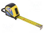 Measuring tape | L: 5m | Width: 25mm | Enclos.mat: ABS,elastolan